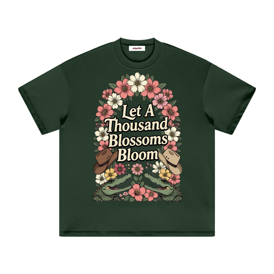 Let A Thousand Blossoms Bloom — Australian Political Heavyweight Earth Tone T-Shirt Cotton Tee | Ashpolitik