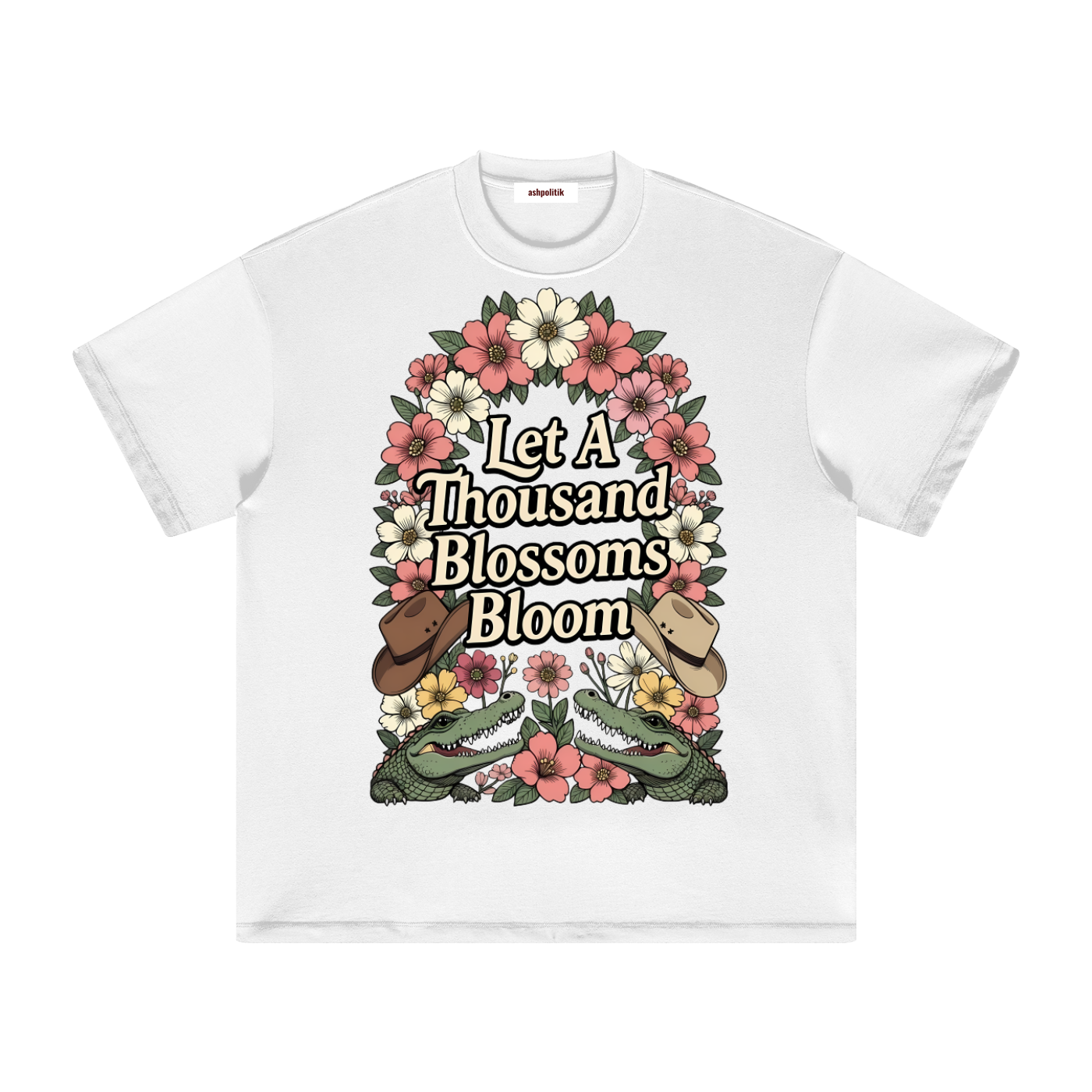 Let A Thousand Blossoms Bloom — Australian Political Heavyweight Earth Tone T-Shirt Cotton Tee | Ashpolitik