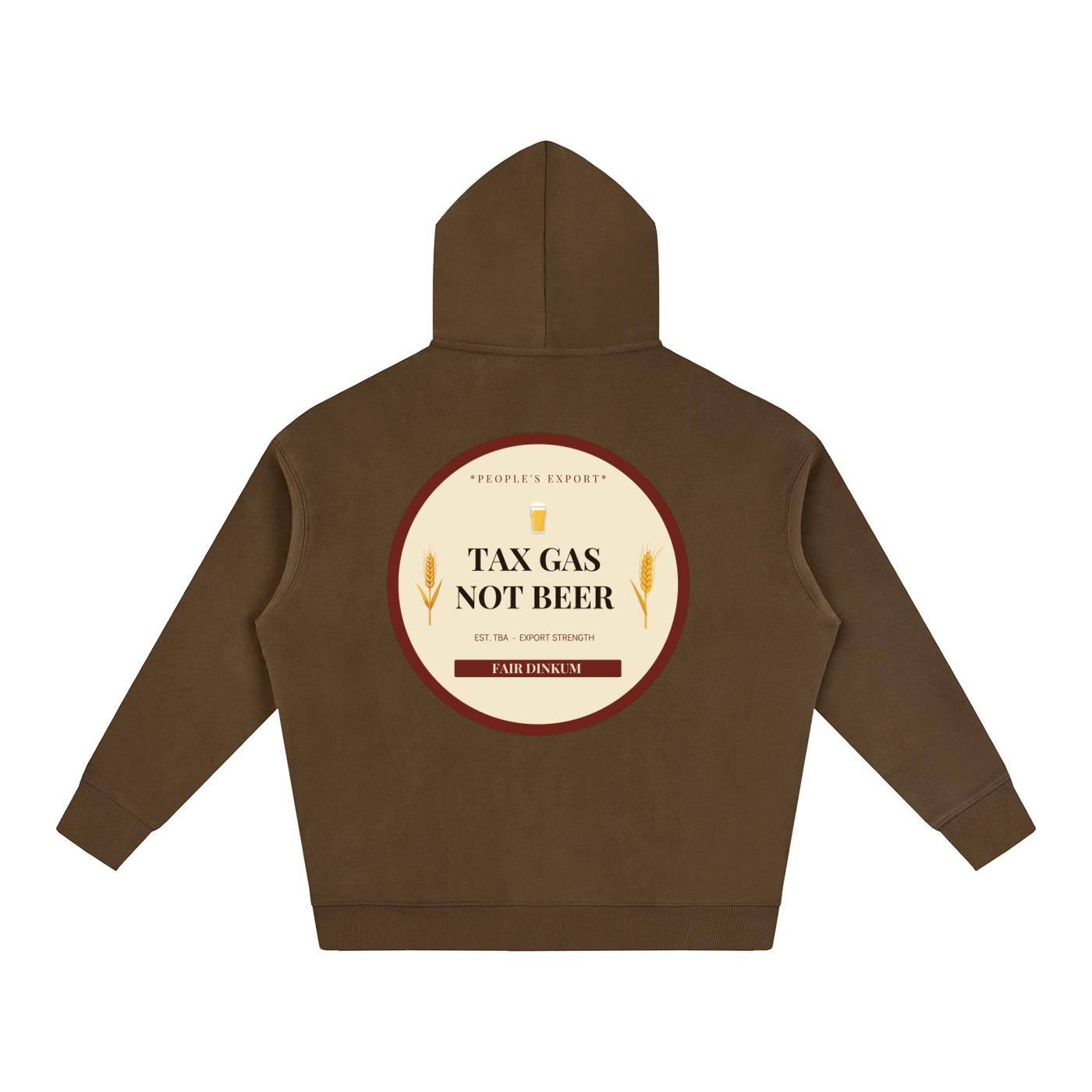 TAX GAS NOT BEER — Oversize Fleeced Hoodie
