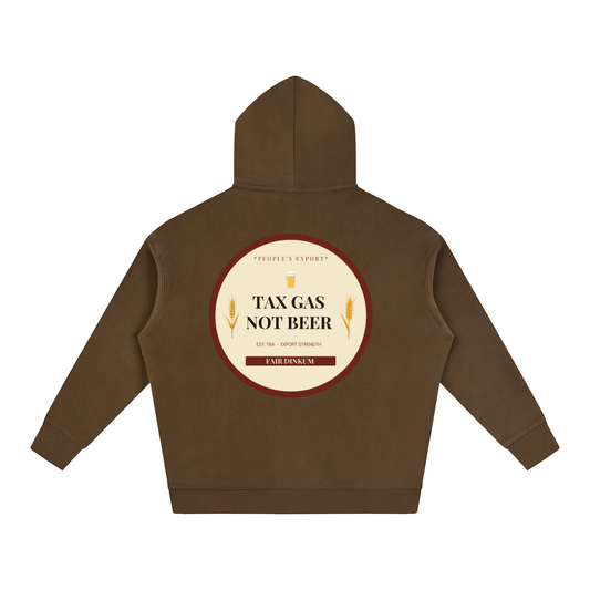TAX GAS NOT BEER — Oversize Fleeced Hoodie