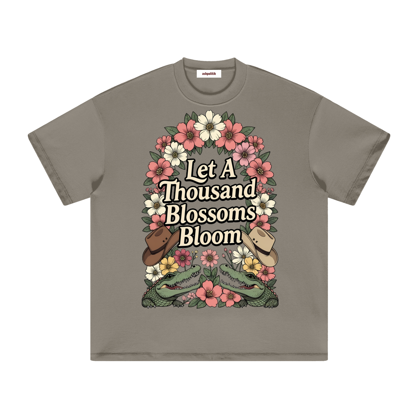 Let A Thousand Blossoms Bloom — Australian Political Heavyweight Earth Tone T-Shirt Cotton Tee | Ashpolitik