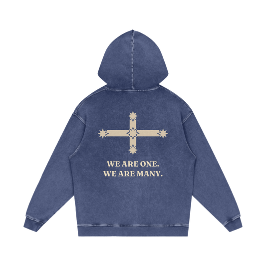 We Are One. We Are Many. — Eureka Stonewash Hoodie | Washed Navy