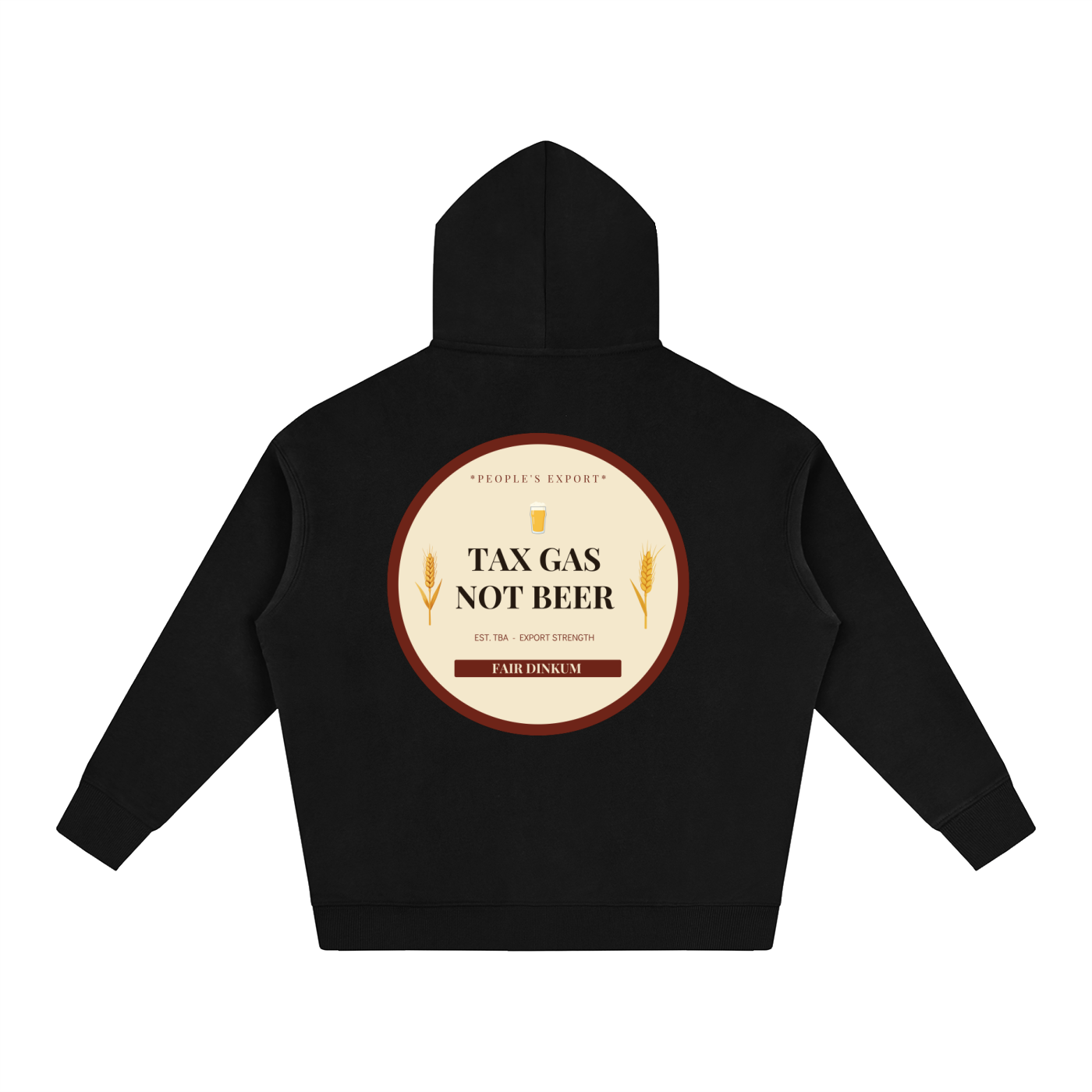 TAX GAS NOT BEER — Oversize Fleeced Hoodie