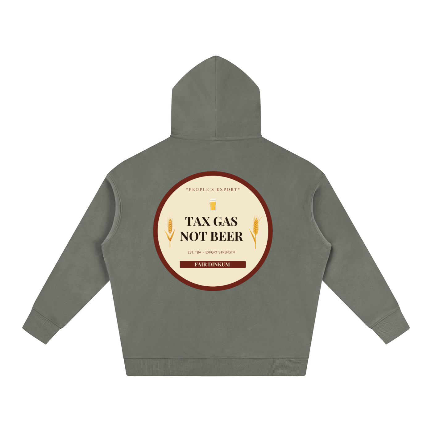 TAX GAS NOT BEER — Oversize Fleeced Hoodie